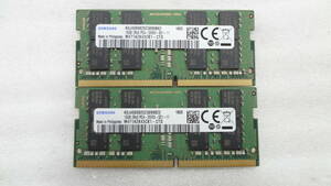 1円～ ノートパソコン用メモリ SAMSUNG 2Rx8 16GB PC4-2666V ×２枚組 中古動作品(B757①)