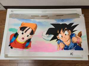 DRAGON BALL　大判横長５３㎝　セル画　孫悟空　パン　直筆背景付き　ドラゴンボールGT