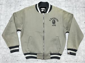 A BATHING APE ジャージ トラック ジャケット 染み込みプリント　　裏起毛 猿顔 アベイシングエイプ 刻印ロゴダブルジッパー 玉8955