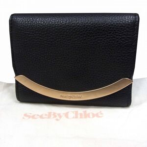 美品◆SeeByChloe クロエ 三つ折り財布 レザー コンパクトウォレット LIZZIE リジー レディース