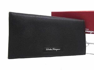 1円 ■極美品■ Salvatore Ferragamo フェラガモ レザー 二つ折り 長財布 ウォレット 札入れ 小銭入れ メンズ ダークブラウン系 FC5661