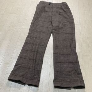 4047☆☆ UNITED ARROWS GREEN LABEL RELAXING ボトムス スラックス レディース 38 ブラウン グレンチェック