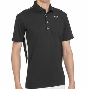 ●送料390円可能商品 ミズノ ゴルフ MIZUNO GOLF 新品 メンズ 吸汗速乾 ハイドロ銀チタン ポロシャツ 黒[52MA8020091N-M]一 三 壱★QWER