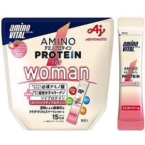 味の素 アミノバイタル アミノプロテイン for woman ストロベリー味 スティック 30本入パウチ アミノ酸 BCAA EAA ソイプロテ