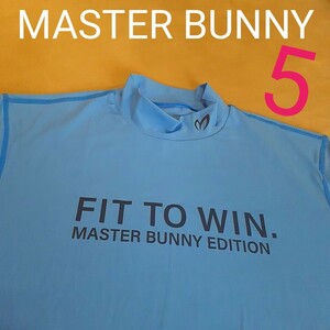 【超美品】MASTER BUNNY マスターバニー　モックネック　シャツ　ゴルフ　ロゴ　半袖　メンズ5 ゴルフウェア モックネックシャツ