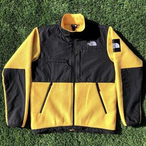 S 良品 NORTH FACE NA71951 DENALI JACKET ノースフェイス デナリ ジャケット イエロー ブラック フリース ブルゾン メンズ US 古着