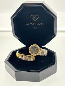 [ML13345]動作品！CARATI 18K 金無垢　クォーツ 腕時計　レディース　 総重量約72.74g 電池交換済み