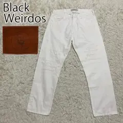 BlackWeirdos　デニムパンツ　ダメージ加工　白　ホワイト　ジーパン