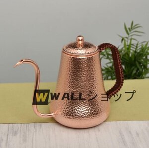 新入荷★ 純銅 大容量コーヒーポット制コーヒー器具銅イメージ紫銅ハンマー紋コーヒーポット細口ポットコーヒーポット900ML