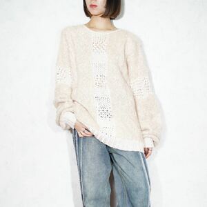 EU VINTAGE CABLE DESIGN MOHAIR KNIT/ヨーロッパ古着ケーブルデザインモヘアニット