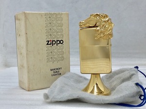 ジッポー ZIPPO 【ジャンク品】 スカルプチャーシリーズ ホース 馬 1991年製 C ジッポライター ゴールド