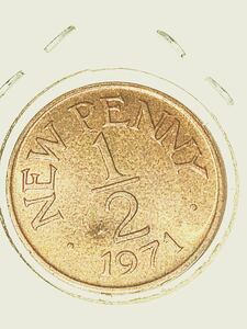 GUERNSEY, 1/2 New Penny, 1971