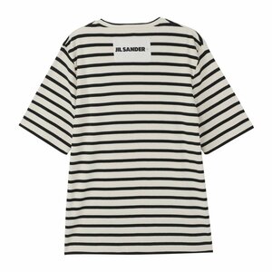 M 2023/4購入 4.8万【未使用タグ付】ジルサンダー JIL SANDER クルーネック 23SS 半袖 Tシャツ メンズ 国内正規 ボーダー コットン ロゴ