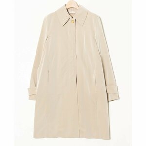 【1円スタート】MaxMara マックスマーラ ステンカラーコート スプリングコート 肩パッド ポリエステル ストレッチ ベージュ 38 イタリア製