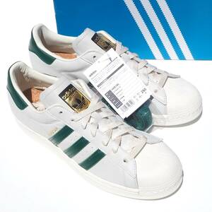 デッド!! US 11/ 29cm 新品 20年製 限定 adidas SUPERSTAR スーパースター 白ｘ緑 天然皮革 レザー コルクインソール