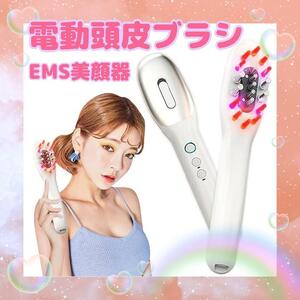 これ1台で頭皮ケア&フェイスケア 電動頭皮ブラシ 電気ブラシ ems 美顔器 頭皮 emsブラシ 頭皮ブラシ RF 微電流 振動 Type-C充電式