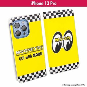 送料200円　MOON チェッカー iPhone 13 Pro フリップ ケース [MG943-13P]　MOONEYES