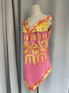 超希少！ITALY製！60s 70s EMILIO PUCCI エミリオプッチ ドレス ワンピース ミニ丈 ラグジュアリー(Sくらい)T