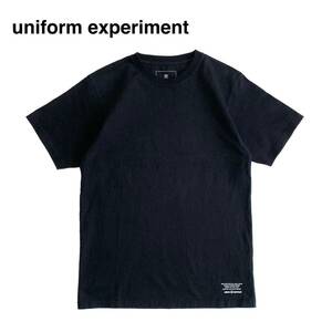 ☆美品 ユニフォームエクスペリメント uniform experiment ミルスペック ロゴ クルーネック Tシャツ 黒 半袖 カットソー SOPH フラグメント