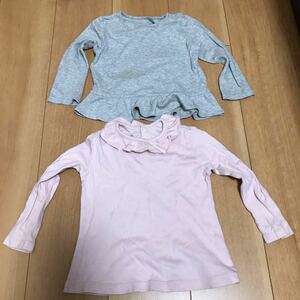 【中古】UNIQLO BABY ユニクロ トップス サイズ90 2枚