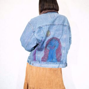 *SPECIAL ITEM* USA VINTAGE CHAMONIX HAND PAINT DESIGN DENIM JACKET/アメリカ古着ハンドペイントデザインデニムジャケット