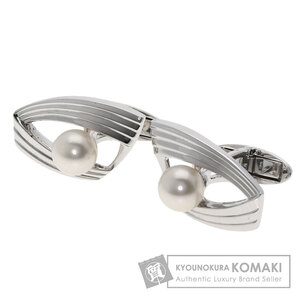 MIKIMOTO ミキモト アコヤパール 真珠 カフス シルバー メンズ 中古