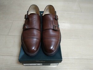 1円スタート　パラブーツ ウィリアム　SIZE 5.5　　WILLIAM マルシェソール2 ダブルモンク EBENE濃茶　Paraboot　送料無料