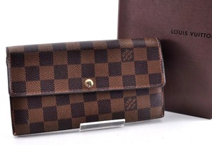 Louis Vuitton LV ルイヴィトン ポルトフォイユ サラ ダミエ 長財布 ロングウォレット レザー 革 ブラウン 茶色 正規品 箱付き X121265