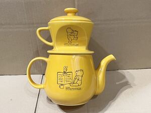 未使用 ディズニー くまのプーさん×カリタ Kalita ティーポット & コーヒードリッパー 波佐見焼 磁器製