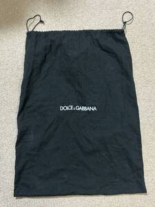 DOLCE&GABBANA ドルチェ＆ガッバーナ ドルガバ 巾着袋 保存袋 ポーチ 巾着 布袋 黒 42.5×32cm シンプル ブラック 黒/DU