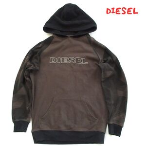 【Diesel】ディーゼル　ミリタリーグリーン×ブラック　プルパーカー　0134