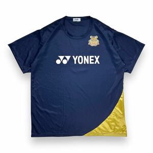 YONEX ヨネックス HITACHI Badminton Team 半袖Tシャツ カットソー スポーツウェア トレーニングウェア 速乾 XO ネイビー×ゴールド