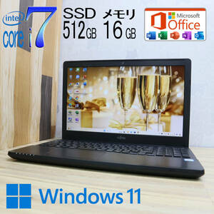 ★美品 最上級6世代4コアi7！新品SSD512GB メモリ16GB★A53A Core i7-6700HQ Webカメラ Win11 MS Office2019 Home&Business★P71685