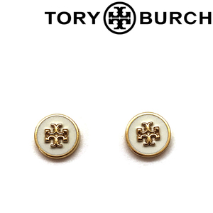 TORY BURCH トリ―バーチ ピアス ブランド キラ エナメル サークルスタッズ ゴールド×アイボリー 90547-700