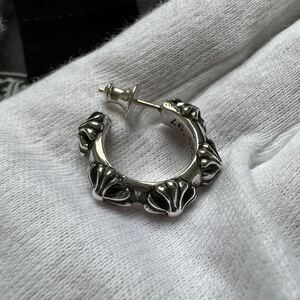 クロムハーツ クロスバンドフープピアス ch chrome cross dagger earring hearts hoop イヤリング クロス スクロール ダガー プレーン 新品