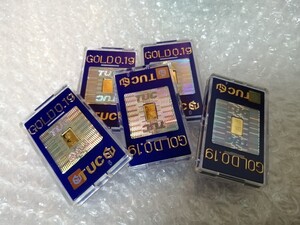 ★即決★激安★5個セット★純金 インゴット GOLD ゴールド 24K 徳力本店 刻印 0.1g ★在庫僅か★ペンダントトップ　No.122