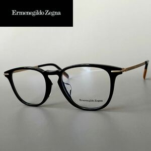 エルメネジルドゼニア メガネ ボストン ◆Ermenegildo Zegna◆ アジアンフィット 【新品】 ブラック イタリア かっこいい Leon 黒