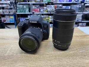 キヤノン Canon 一眼レフ EOS kiss X8i 18-55ｍｍ 55-250ｍｍ ダブルズームキット ※箱欠品 ブラック