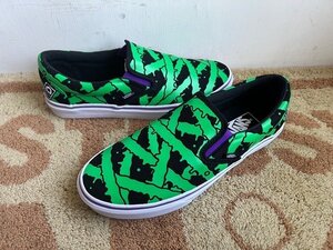 バンズ VANS MxMxM マジカル モッシュ ミスフィッツ スリッポン us8 1/2 MAGICAL MOSH MISFITS 黒緑