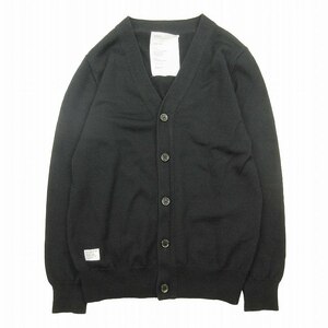 美品 10AW ダブルタップス WTAPS OMEGA SWEATER.BUTTON.WOOL オメガ セーター カーディガン 長袖 ニット ロゴボタン ウール Vネック