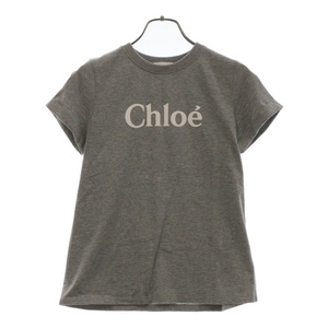 Chloe クロエ Logo Tee ロゴプリント 半袖Tシャツ レディース キッズ グレー