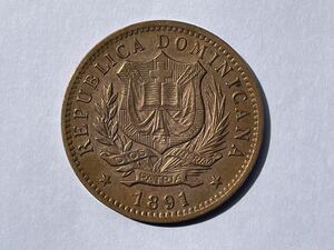 17、未使用　ドミニカ　1891年　1枚　外国コイン　外国銅貨　古銭　貨幣