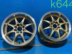 〈K644〉ホイール2本セット　V−S SR−08 15インチ7J オフセット+38 PCD4H100 ハブ65mm ボルト穴13mm