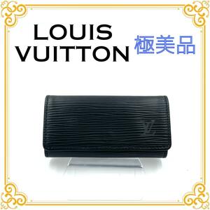 LOUIS VUITTON ルイヴィトン M6382 エピ ミュルティクレ４ メンズ レディース キーケース ブラック ゴールド金具 レザー ブランド きれいめ