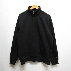 カーハート carhartt WIP Chase Neck Zip Sweatshirt チェイス ネック ジップ スウェット シャツ M 黒 ブラック 裏起毛 トレーナ