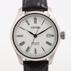 ■ 1円 ～ 中古品 定価11.0万■ セイコー SEIKO ■ プレザージュ 琺瑯 文字盤 SARX049 ■ ホワイト 白 自動巻き 機械式 メンズ 6R15-03V0