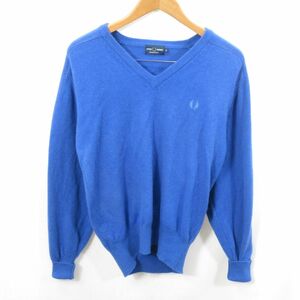 80s 90s FRED PERRY　Vネック ニット セーター sizeS/フレッドペリー 0904