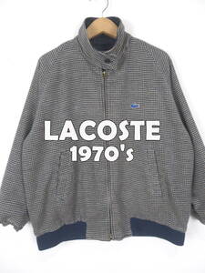 70s 80s ラコステ ★ リバーシブル 千鳥格子 スイングトップ L ★ LACOSTE ハリントンジャケット ドリズラー ビンテージ メンズ オールド