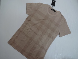 新品未使用 正規品 BURBERRY BLACK LABEL　前身頃　総チェック　半袖Tシャツ　サイズ１　Sサイズ相当