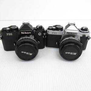 ニコン FE2 ブラック シルバー フィルム一眼レフカメラ 計2点 nikkor 50mm 1:1.4 標準レンズ nikon 60サイズ発送 p-3203475-81-mrrz